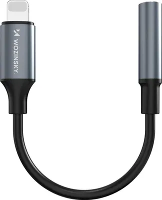 Zdjęcie produktu dla Adapter Wozinsky Walj-01 Lightning - Mini Jack 3,5Mm - Czarny