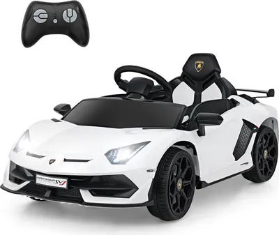 Produktbild von GOPLUS Elektroauto für Kinder, Lamborghini Kinderauto mit LED Scheinwerfer, Hupe, Fernbedienung, Musik, USB & MP3, 3-5 km/h Elektro Auto, Weiß
