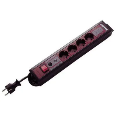 Obrázok produktu pre REV 00144661, 2,5 m, Vnútorný, 1,5 mm², Antracit, 4 AC zásuvky/AC zásuviek, 250 V