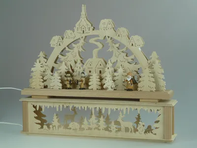 Produktbild von Original Erzgebirgischer Marken Schwibbogen Lichterbogen 50 x 43 cm K50-3_205