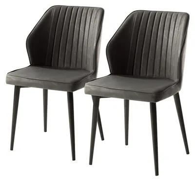Produktbild von home24 Esszimmerstuhl - 2er-Set - Kunstleder / Stahl