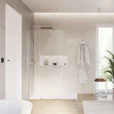 Produktbild von Duschabtrennung Walk-In Nano NT101 - Mit Schiebetür - Klarglas - 8mm - Breite wählbar, Breite Walk-In:1400mm