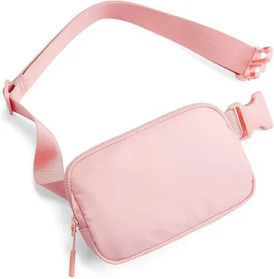 Produktbild von Unyqoos® Rosa Uni Gürteltasche – Brust- & Schultertasche aus wasserabweisendem, leichtem Polyester, verstellbarer Gurt, 1 Hauptfach mit 3 Netzfächern & Rückfach