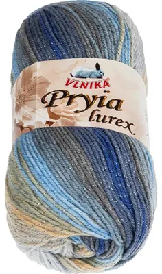 Zdjęcie produktu dla Przędza PRYIA Polyester - 100 g / 245 m - szara, niebieska, beżowa