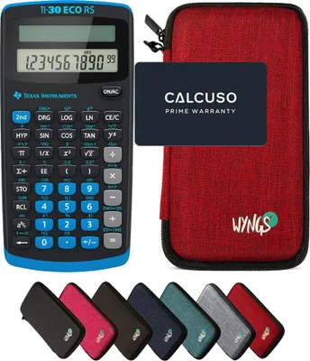 Produktbild von TI-30 ECO RS inkl. WYNGS Schutztasche Rot - Wissenschaftlicher Taschenrechner - Basic Set