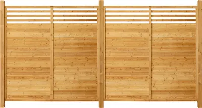 Produktbild von HOME DELUXE - Holzzaun SOMA - Fichtenholz, 2x Element + 3x Pfosten - Breite: ca. 380 cm, inkl. Zubehör I Blickschutz Windschutz Sonnenschutz