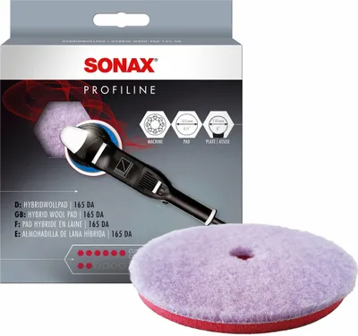 Produktbild von Sonax Hybridwollpad 165 DA, Polierscheibe, 16,5 cm, 16,5 cm, Violett, Rot