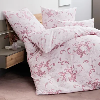 Produktbild von Janine Edelflanell Bettwäsche Chinchilla S 78068 rosenholz 135x200 cm + 80x80 cm