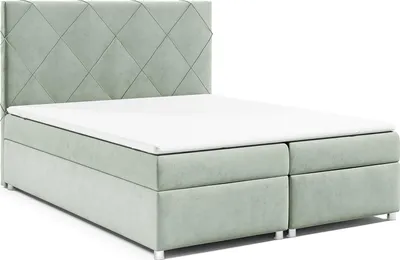 Produktbild von Best for Home Boxspringbett mit Bettkasten Trinity K-7 Bonellfederkern inkl. Topper, mit Lieferung, Aufbau & Entsorgung 200x200-Mintgrün
