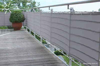 Produktbild von Balkonbespannung B75 x L500 cm Farbe uni hell silbergrau