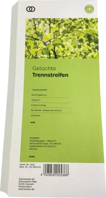 Produktbild von Soennecken Trennstreifen oeco 1412 10,5x24cm weiß 100St.