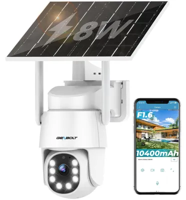 Imagen del producto de Cámara de seguridad - 2K - Inalámbrica con energía solar - PTZ - Exterior - IP66 - Visión nocturna en color