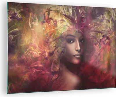 Produktbild von Bilder auf glas - frau gesicht - 70x50cm - Glasbilder - Wandbilder - Bilder - Kunstdruck - zum Aufhängen bereit - Wanddekoration aus Glas - Glas Bilder - Wandbild auf Glas - Einteilig - GAA70x50-3736