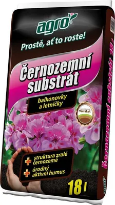 Produktbild von Schwarzerde-Substrat für Balkonpflanzen und Sommerblumen, Agro, 18 Liter