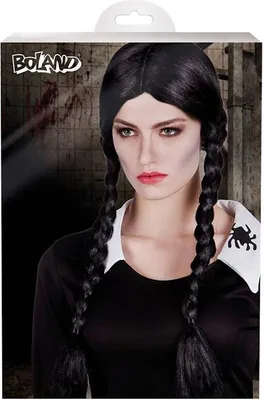 Zdjęcie produktu dla Czarna Peruka Z Warkoczami Halloween Karnawał