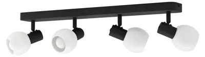 Produktbild von Eglo Deckenstrahler Balken Castellazo schwarz/opal 4er E14