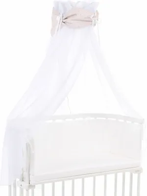 Produktbild von babybay Himmel Organic Baumwolle Royal mit Schleife passend für alle Modelle, beige Glitzerpunkte gold