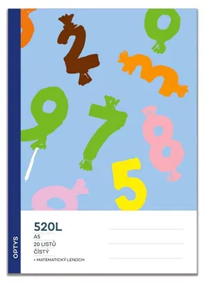 Obrázek produktu pro OPTYS Školní sešit 520L, čistý, s integrovaným matematickým lenochem, čísla