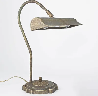 Produktbild von Bankerlampe 41 cm E14 Bronze aus Messing massiv Vintage Bankerleuchte