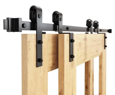 Image de Kit de rail coulissant simple pour porte de garage, adapté aux portes de garage double, système de coulissement robuste
