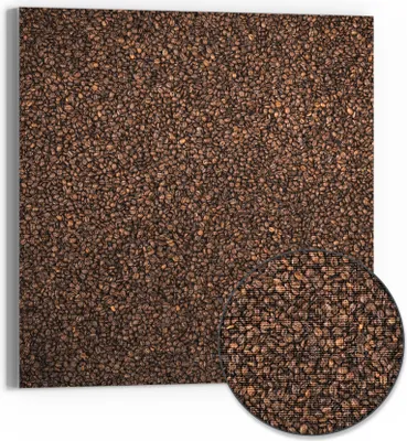 Produktbild von DEQORI Hybrid Leinwand Bild 50x50 cm 'Kaffeebohnenmeer' Wandbild Glas flach modern
