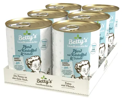 Obrázek produktu pro Betty's Landhausküche Sensitiv Horse & Potato pro psy bez obilovin 6x400g