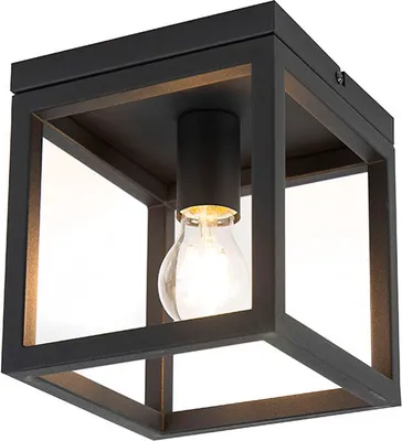 Zdjęcie produktu dla QAZQA – Industrialny I Vintage I Industrialny I Vintage I Lampy sufitowe I Lampy sufitowe I Lampy I Lampy Czarny stal I nikiel matowy – Cage I Salon I Sypialnia – Stal Kwadratowy – Pasuje do żarówek LED E27