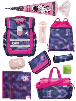 Produktbild von McNeill Ranzen-Set 12-tlg. mit Schultüte / Zuckertüte Minnie Maus Ergo Complete Schulranzen für Mädchen 1. Klasse