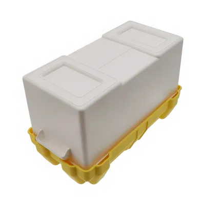 Produktbild von Batteriebox für 12V Batterien Batteriekasten aus Kunststoff universell für Boote Wohnmobile PKW LKW Traktor Farbe: Deckel gelb