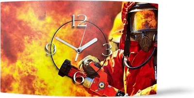 Immagine prodotto di Orologio da parete di design dei vigili del fuoco Orologio da parete moderno di design silenzioso senza ticchettio dixtime 3D-0062