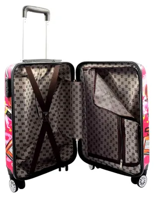 Produktbild von Leichte Reisetasche mit 4 Rädern, 50,8 cm, Mehrfarbig, kleine Kabinengröße 20", erweiterbares Hartschalengepäck mit Spinner-Rädern