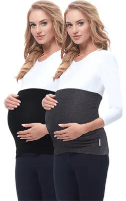 Produktbild von Be Mammy Damen Bauchband 169 2er Pack (Schwarz/Dunkelmelange, 40/42)