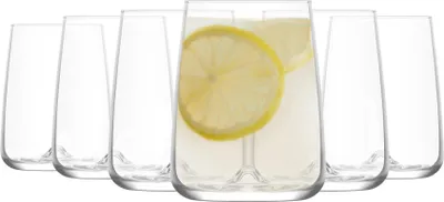 Obrázek produktu pro 6x Terra 360ml sklenice na pití - skleněné sklenice na vodu víno whisky gin džus koktejl Sada sklenic na pití - LAV