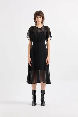 Produktbild von Armani Exchange 6dya08_yn1vz Kurzarm Midi-kleid Schwarz L Frau Schwarz L
