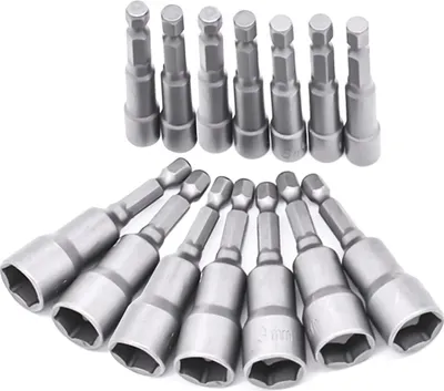 Immagine prodotto di Set di chiavi a bussola esagonali magnetiche, 14 pezzi, da 6 a 19 mm, per trapani