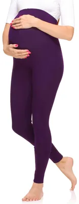Image de Leggings de grossesse longs pour femmes Merry Style en viscose MS10-297 (prune, XL)