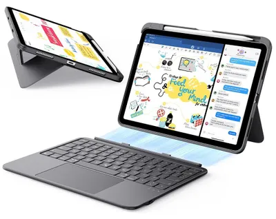 Obrázek produktu pro ESR – Flex Keyboard Case, pouzdro s klávesnicí pro iPad Air 4 (2020) / Air 5 (2022) / Air 11 (2024) / Air 11 (2025) – tmavě šedé