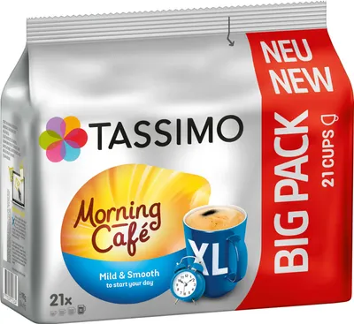 Produktbild von Tassimo Morning Café Mild XL, 5er Pack, Frühstücks Kaffee, Morgen Kaffeekapsel, Gemahlener Röstkaffee, 105 T-Discs