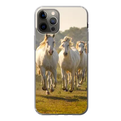 Produktbild von MuchoWow® Handyhülle Schutzhülle Hülle für iPhone 13 Pro Galoppierende weiße Pferde Silikon Softcase Handy Hülle - Handy-Tasche