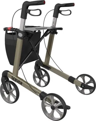 Produktbild von Rehasense Rollator Server mit Softbereifung Größe L 62 cm, Farbe Champagner