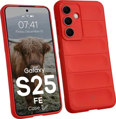 Produktbild von Robuste Handyhülle für Galaxy S25 FE, Bizon Case Tur, Rot