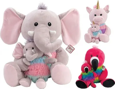 Produktbild von Pelux Animali Mamma Cm 37 Con Baby 3 Assortimenti Vendita Unitaria Modello Casuale