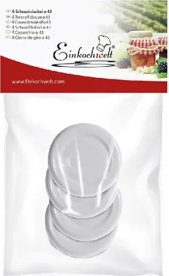Produktbild von EINKOCHWELT Twist-off Deckel, pasteurisationsfest, Ø 43 mm, weiß (4er Pack)