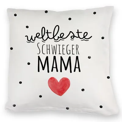 Produktbild von Schwiegermutter Kuschelkissen mit Spruch Weltbeste Schwiegermama