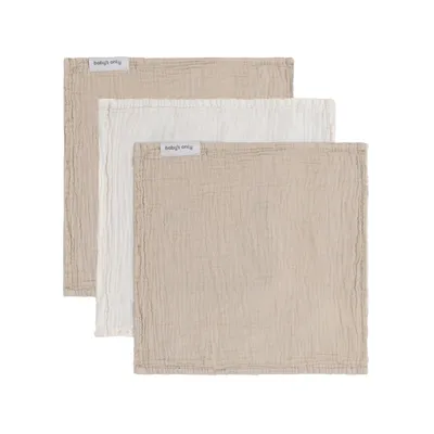 Produktbild von Baby's Only Mundtuch Tender - 3-pack - Beige/Linen - 30x30 cm