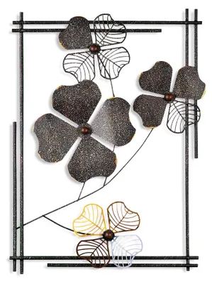 Metall-Wandaccessoire, handbemalt, 50x70x4 cm, einzigartig