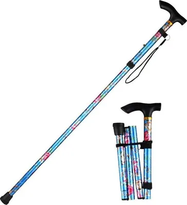 Produktbild von Einstellbarer blauer Aluminium Wanderstock
