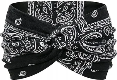 Immagine prodotto di Cerchietto - Fascia per capelli - Fascia larga - Elastico - Turbante - Stile pin-up - Nero