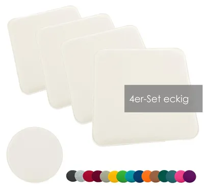 Produktbild von 4-teiliges Sitzkissen-Set aus Filz - 35x35 cm, Wollweiß