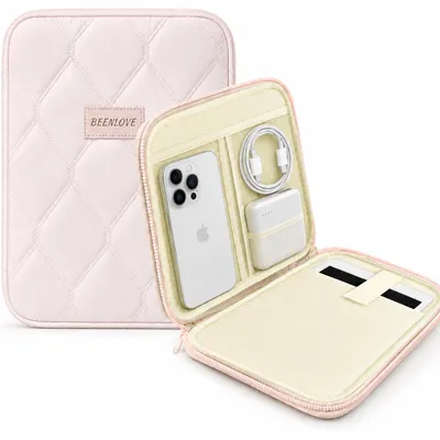Produktbild von Verco Universal Tablet Tasche 11 Zoll mit Zubehörfächern und Trolley Schlaufe in Pink